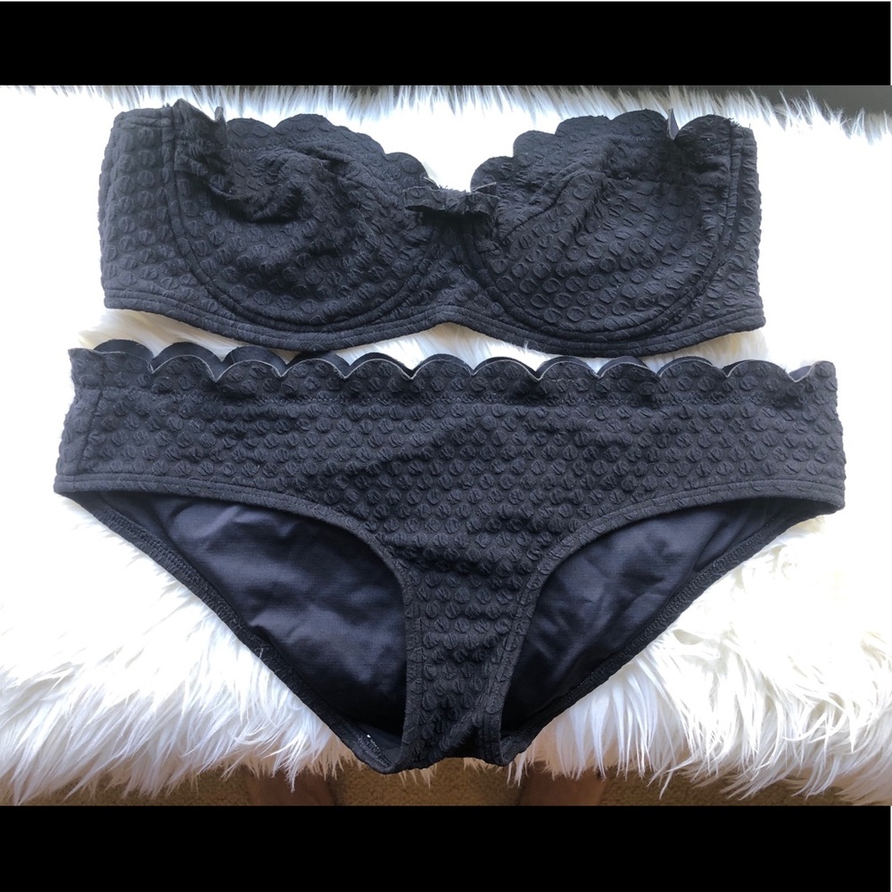 Kate Spade Scalloped Bikini Navy Large